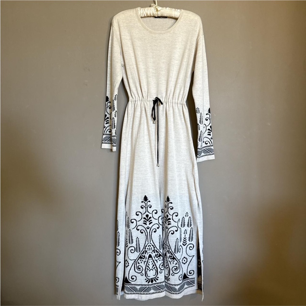 Designer Sweater Dress with drawstring waist